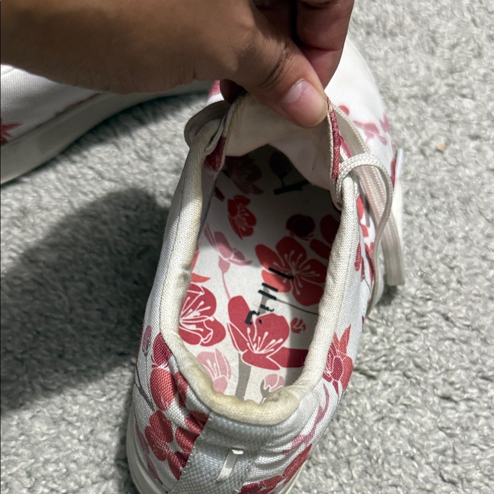 NOBULL Pink Floral Canvas Lace-Up Sneakers - Picture 4 of 5